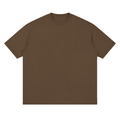 Oversized Baumwoll-T-Shirt für Erwachsene mit überschnittenen Schultern – Dunkelbraun