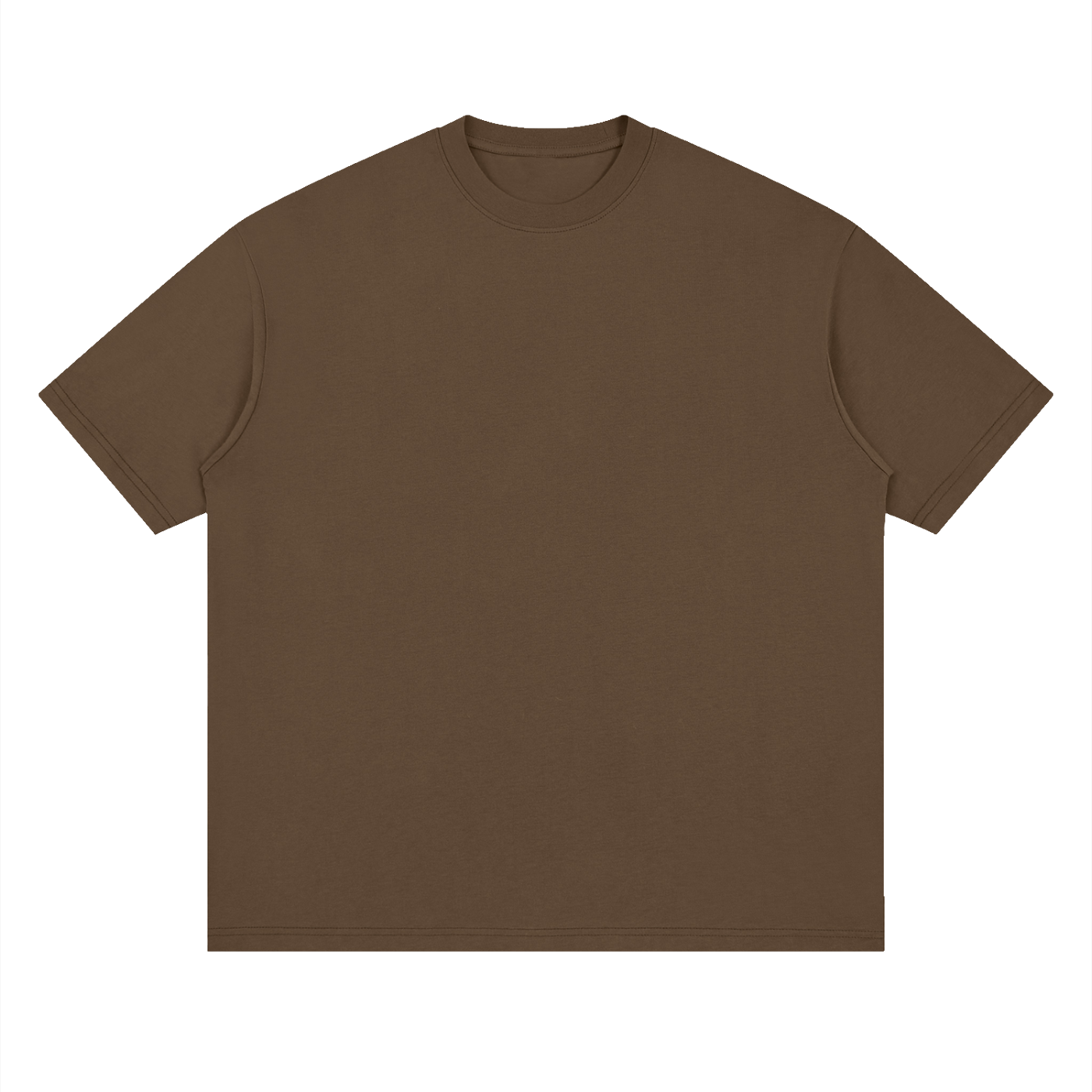 Loose Drop Shoulder Cotton Adult Tee - Dark Brown
