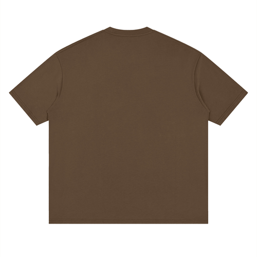 Loose Drop Shoulder Cotton Adult Tee - Dark Brown