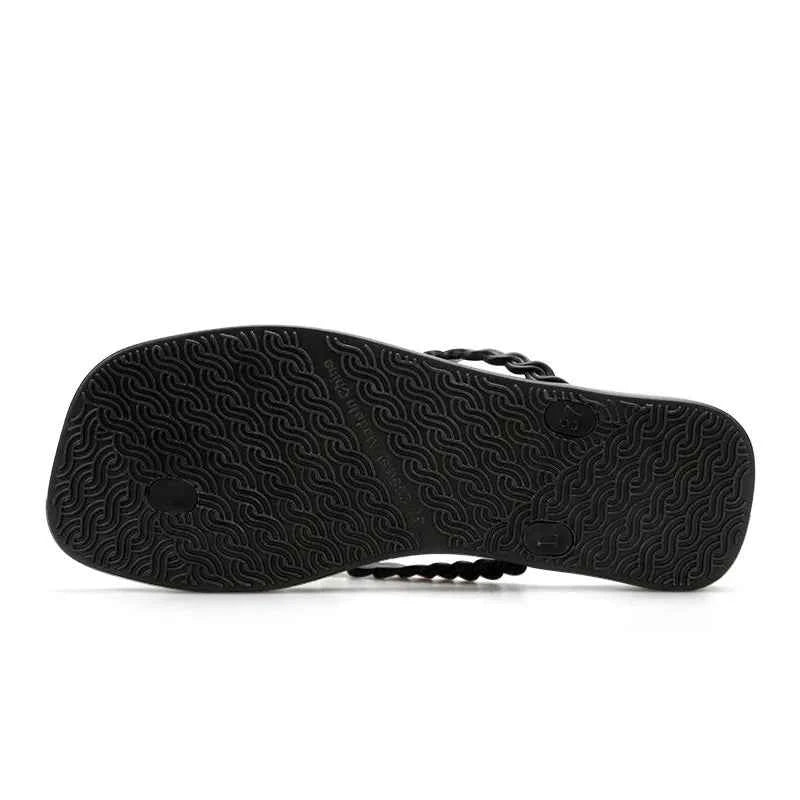 Braided Strap Beach Toe Post Slippers