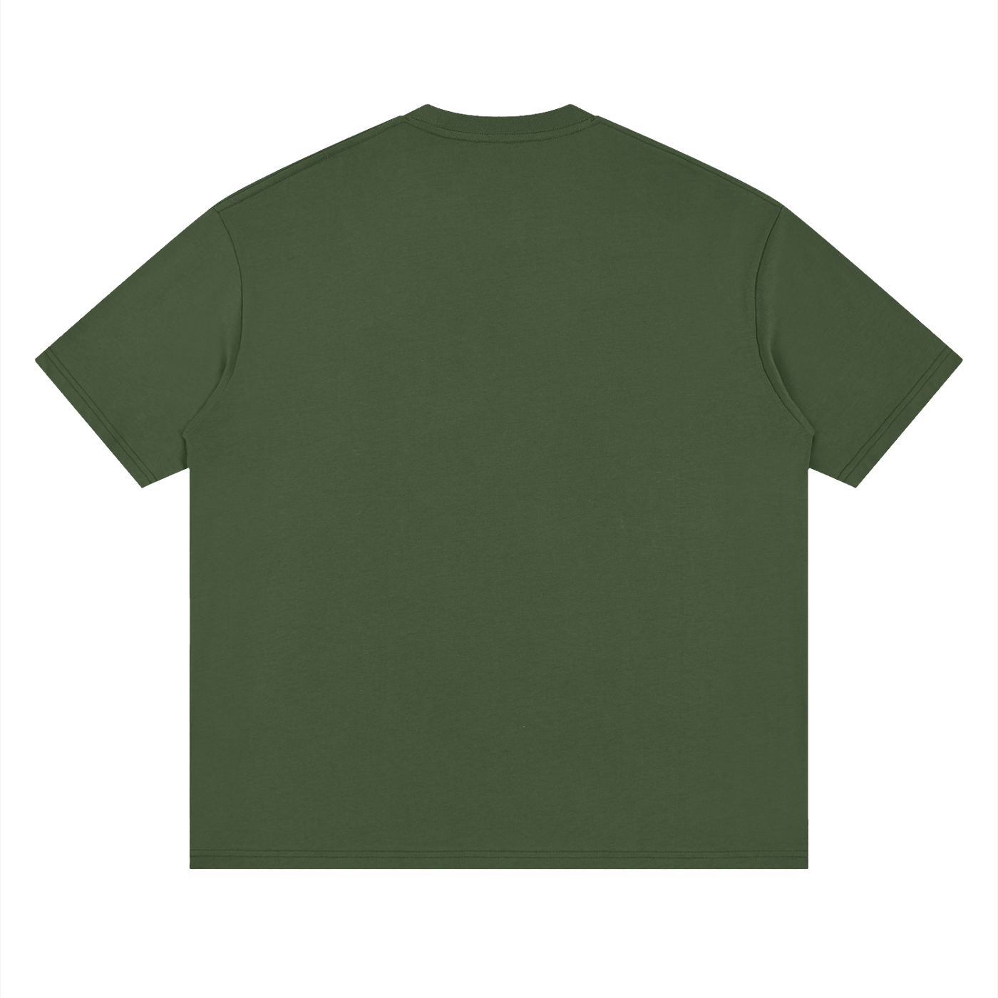 Loose Drop Shoulder Cotton Adult Tee - Army Green