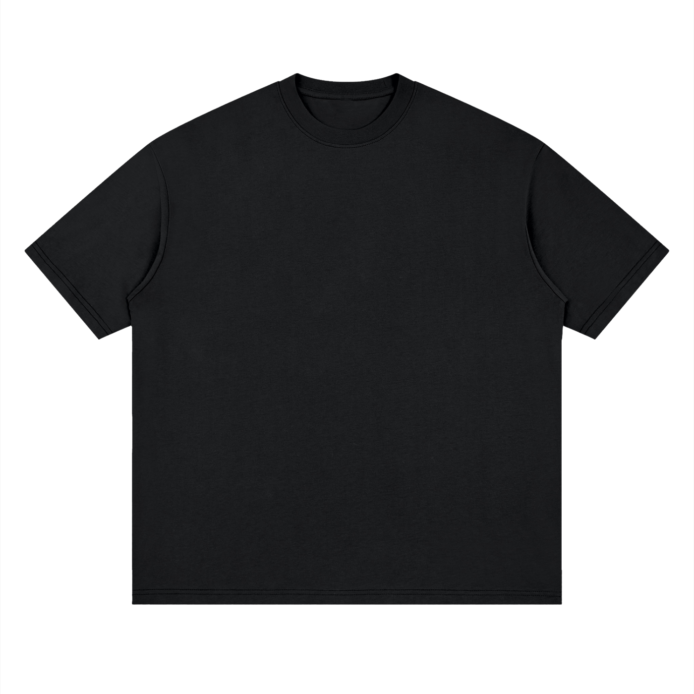 Loose-Fit Baumwoll-T-Shirt für Erwachsene mit überschnittenen Schultern – Black Beauty