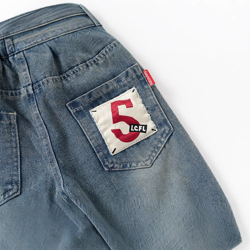 Casual  Solid Color Denim Pants for Boys, Mid to Large Kids, Long Sleeve, Regular Fit