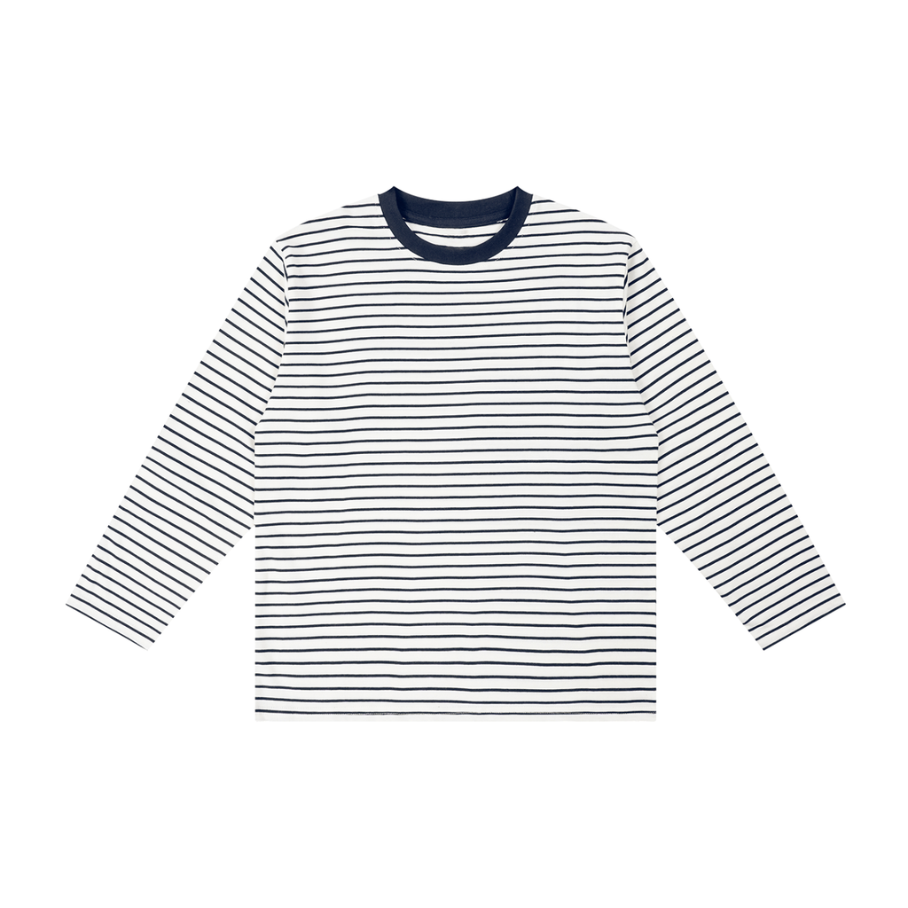 Striped Loose Fit Kids Long Sleeve Cotton Te