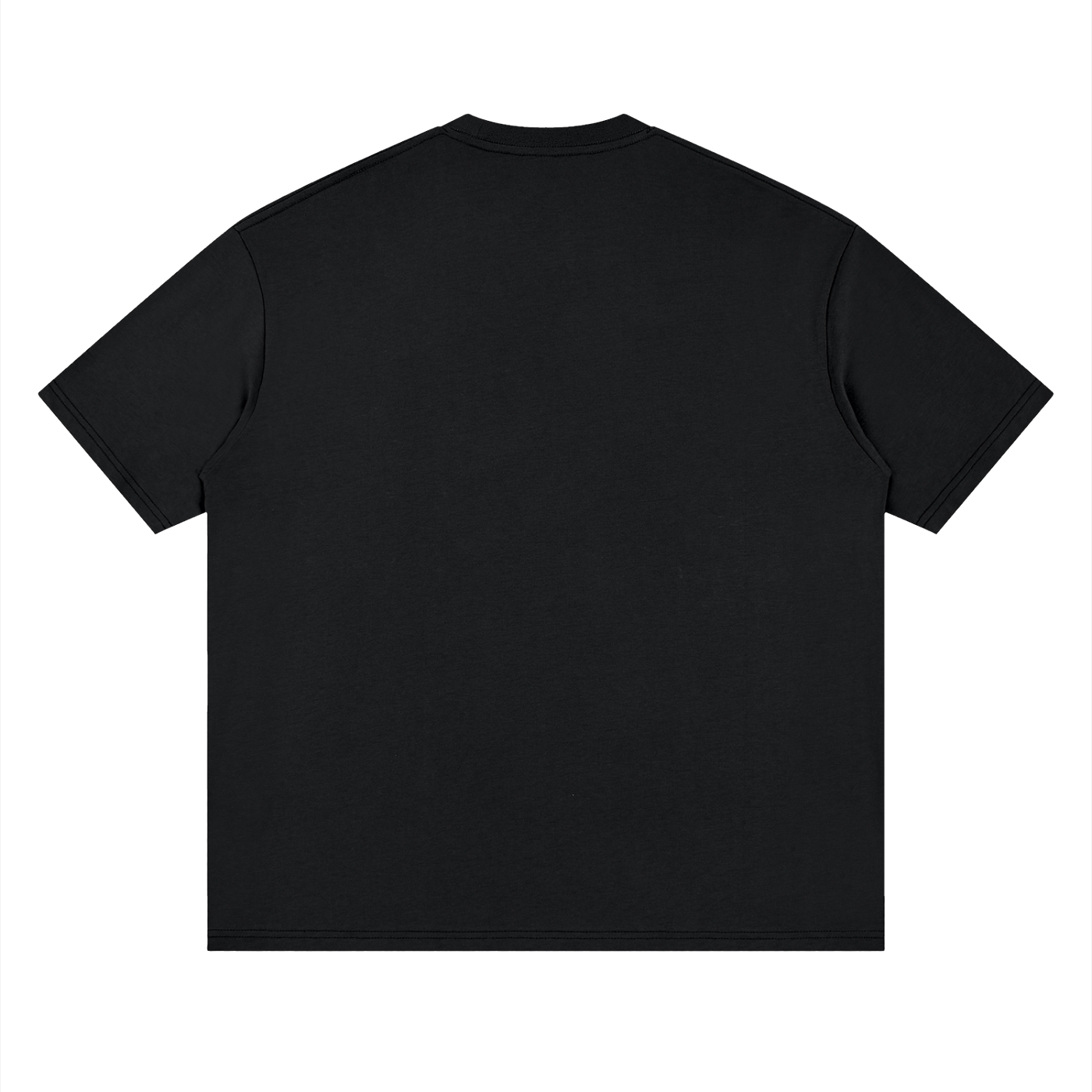 Loose-Fit Baumwoll-T-Shirt für Erwachsene mit überschnittenen Schultern – Black Beauty