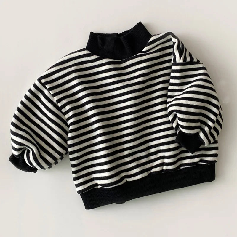 Snuggle Stripe High-Neck Tee