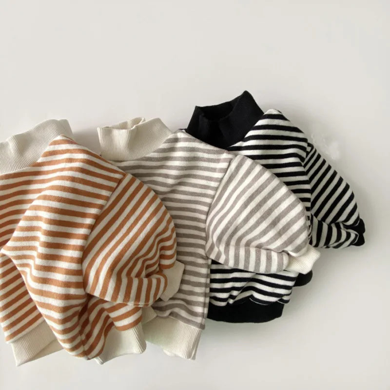 Snuggle Stripe High-Neck Tee
