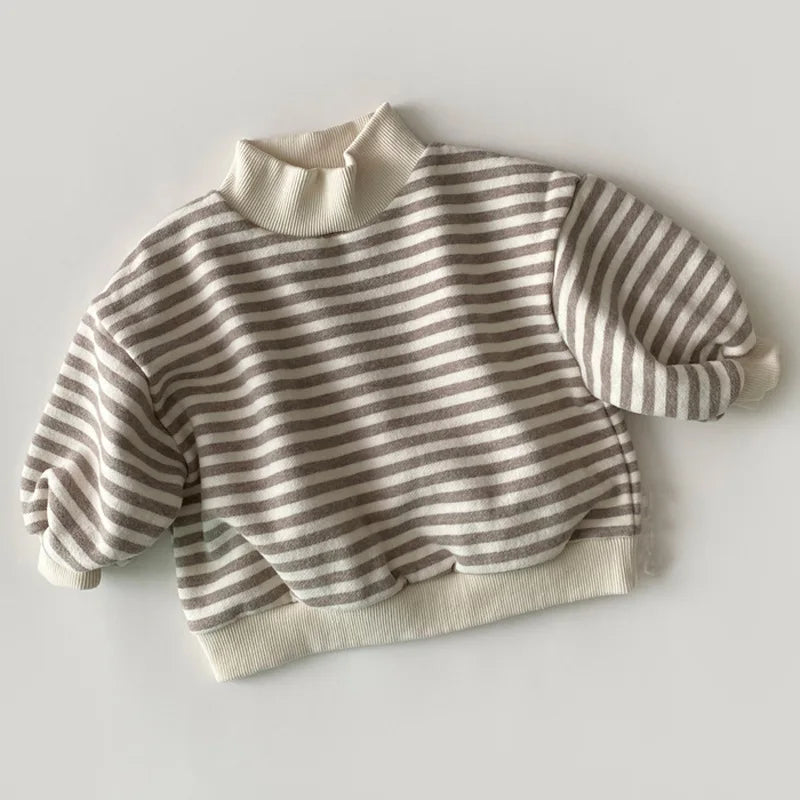 Snuggle Stripe High-Neck Tee