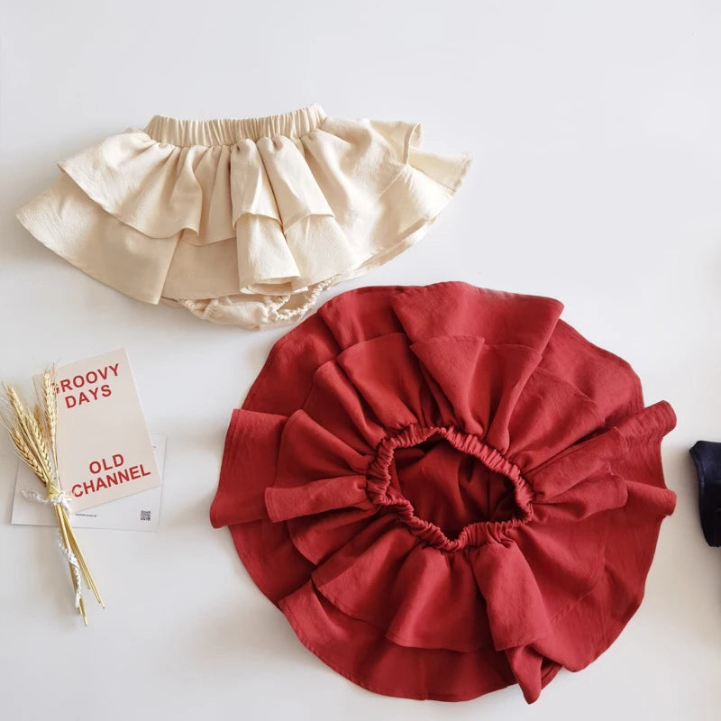 Mini Blossom Ruffles Skirt Pants