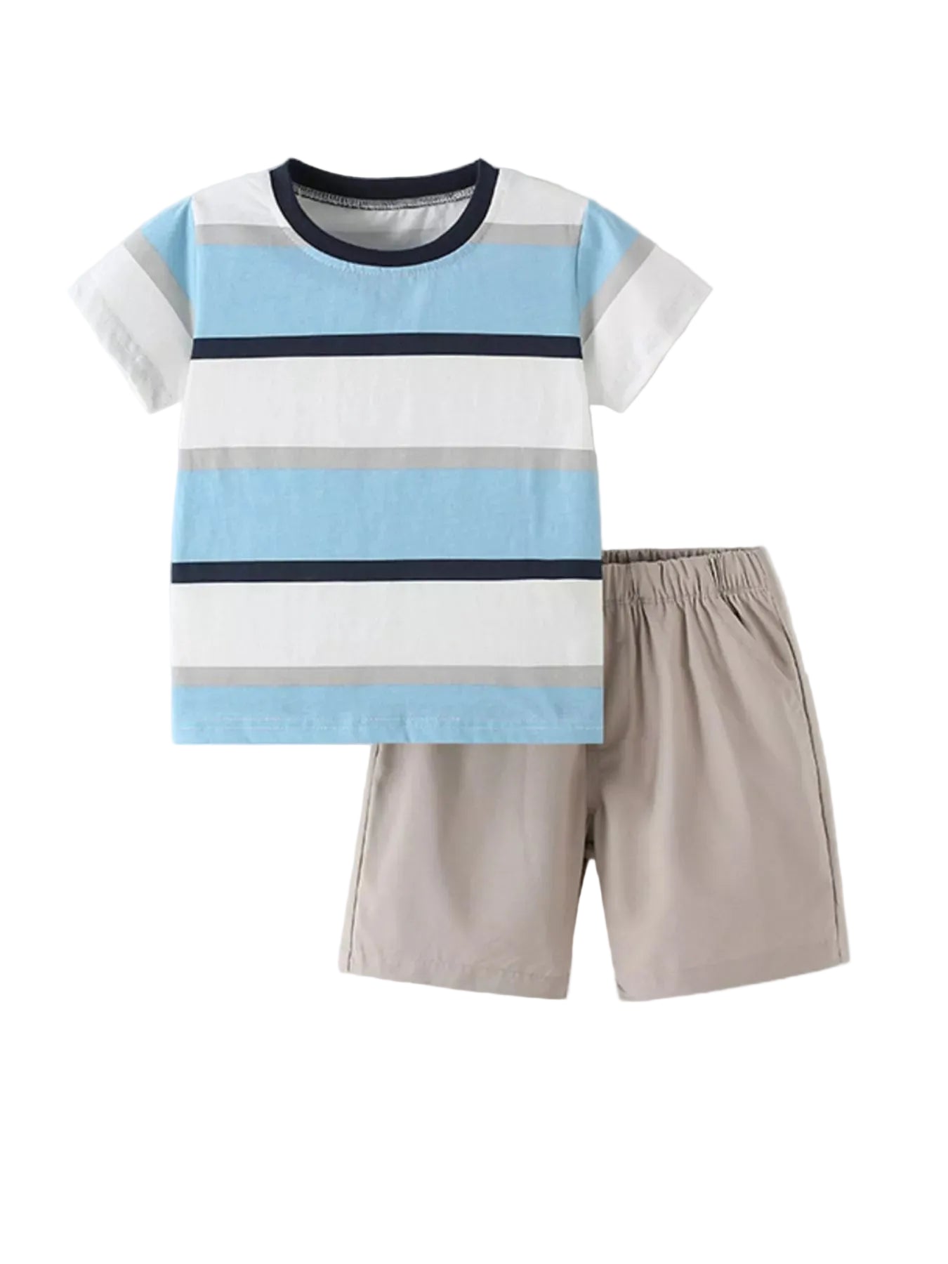 Kids' Striped T-Shirt & Shorts Casual Set 