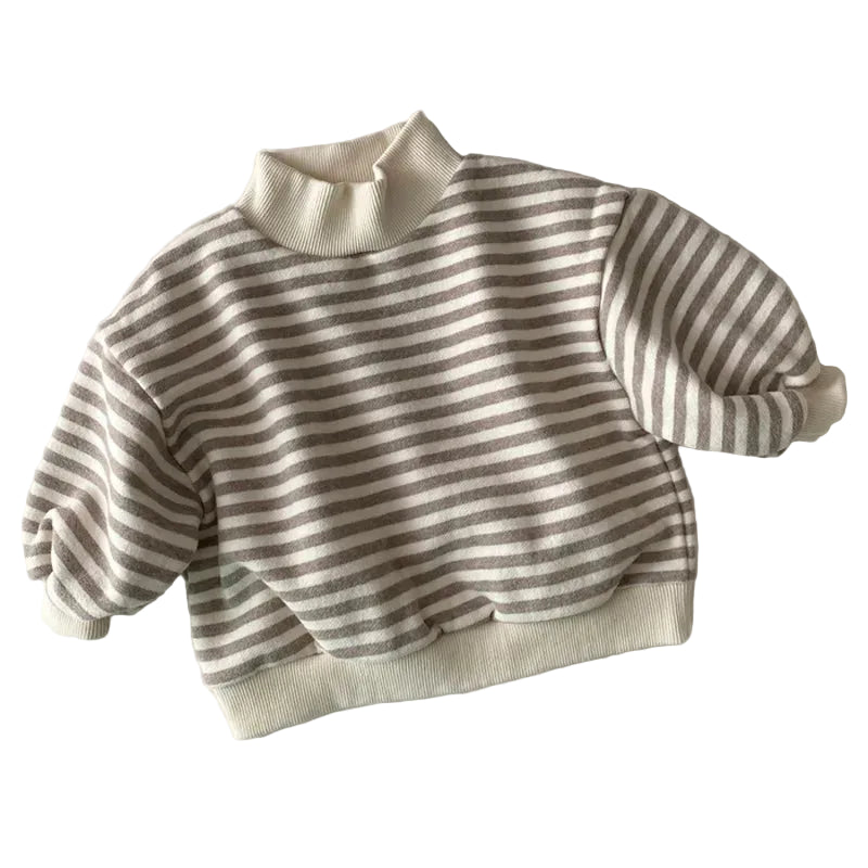 Striped sweater with a turtleneck on a white background
