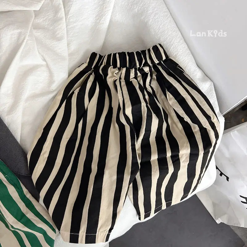 Timeless Stripes Calf-Length Shorts