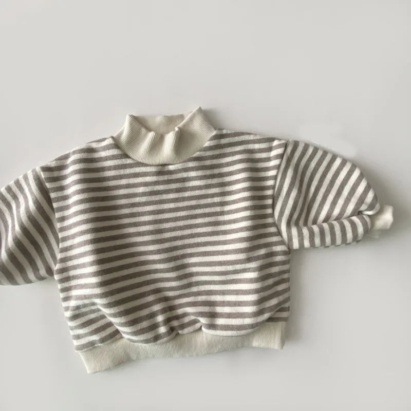 Snuggle Stripe High-Neck Tee