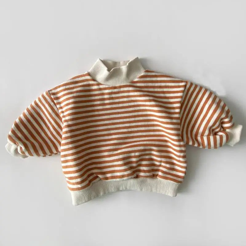 Snuggle Stripe High-Neck Tee