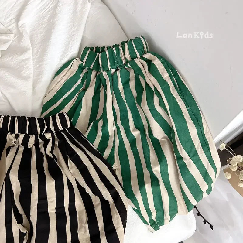 Timeless Stripes Calf-Length Shorts
