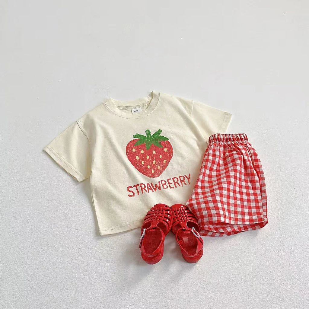 Unforgettable Fruit Tee & Plaid Shorts Set