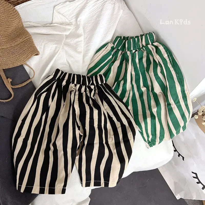 Timeless Stripes Calf-Length Shorts