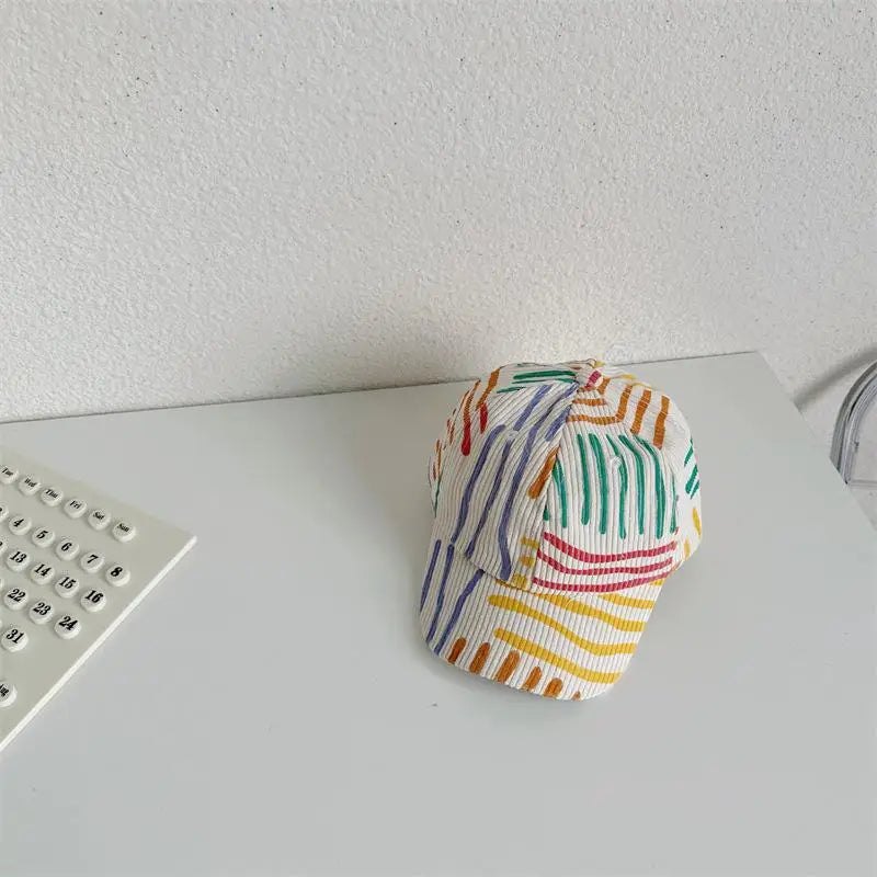 Stripe Pop Corduroy Baseball Cap