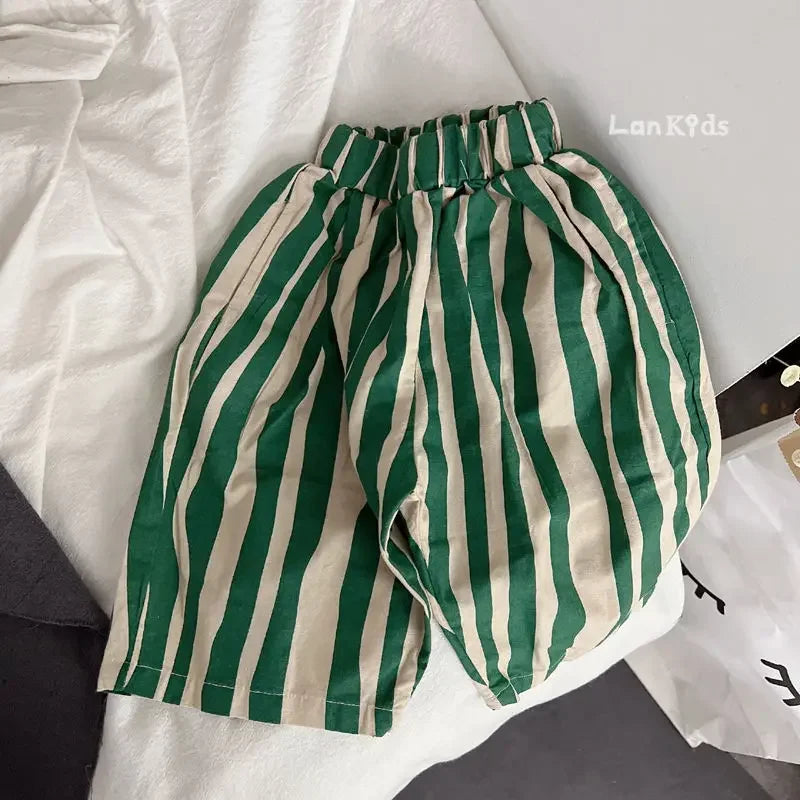 Timeless Stripes Calf-Length Shorts