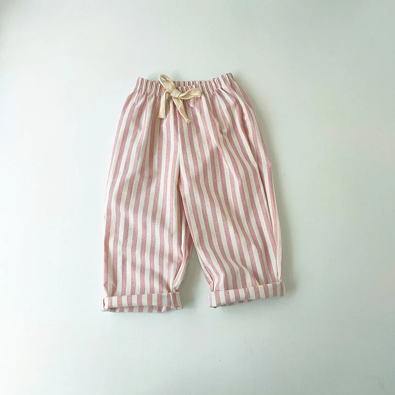 Sunny Days Linen Cotton Stripe Kids Pants