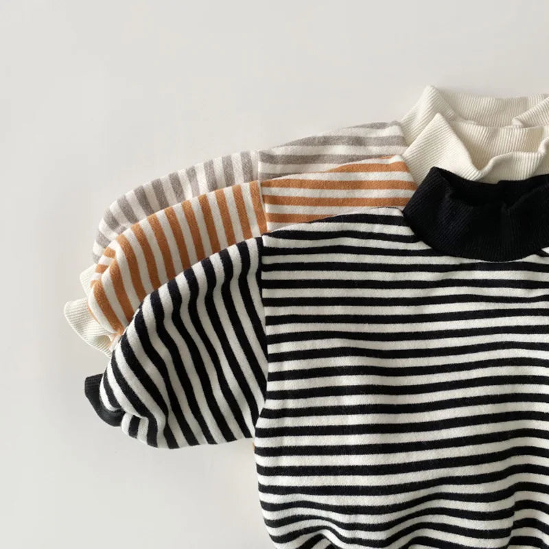 Snuggle Stripe High-Neck Tee
