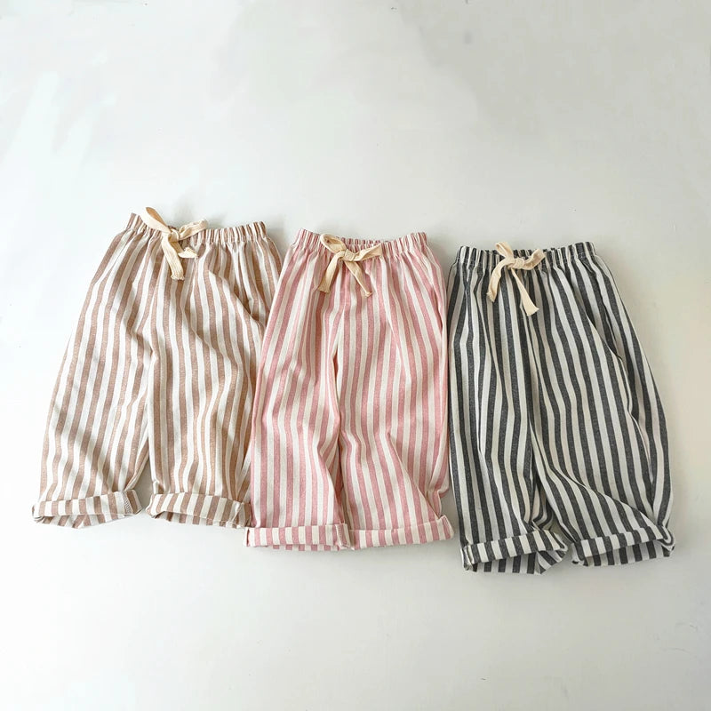 Sunny Days Linen Cotton Stripe Kids Pants