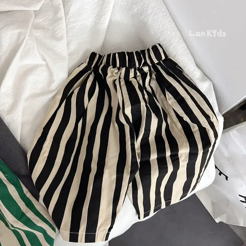 Timeless Stripes Calf-Length Shorts