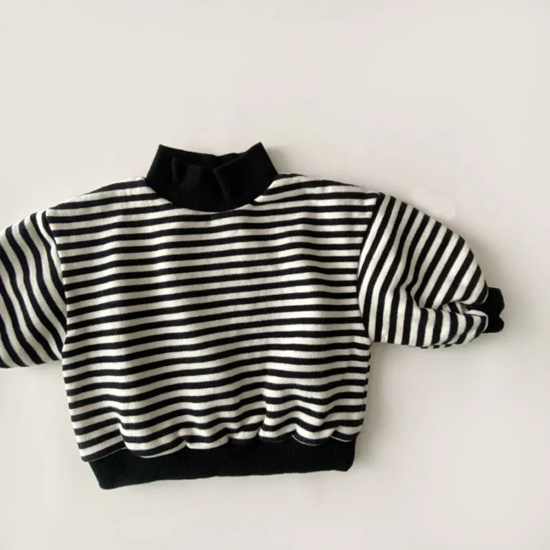 Snuggle Stripe High-Neck Tee
