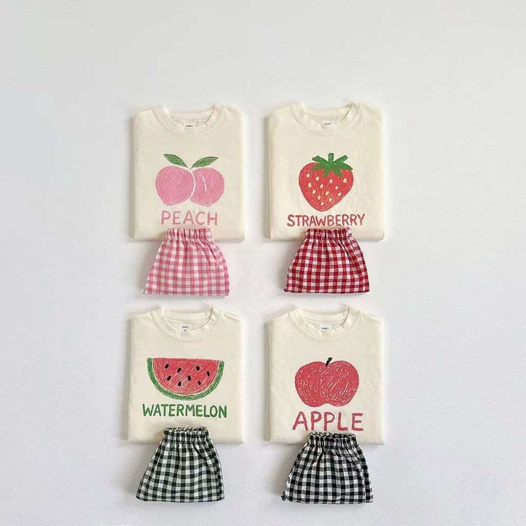 Unforgettable Fruit Tee & Plaid Shorts Set