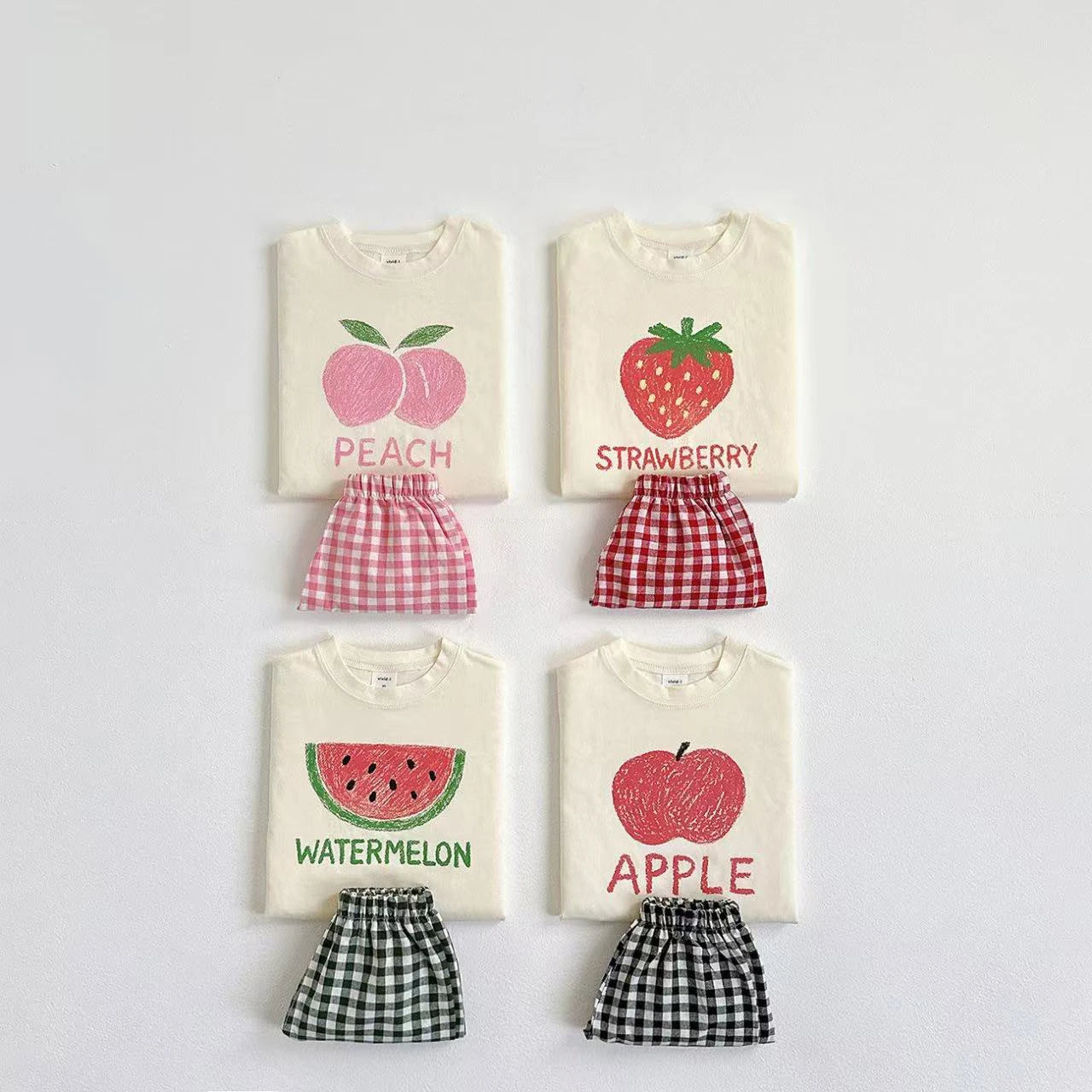 Unforgettable Fruit Tee & Plaid Shorts Set