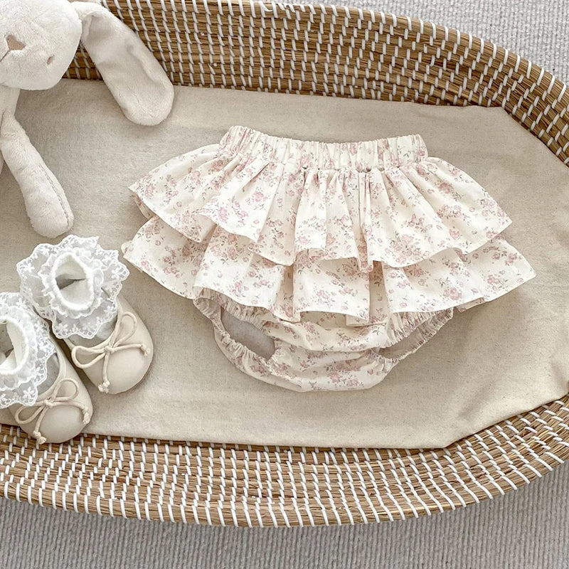 Mini Blossom Ruffles Skirt Pants