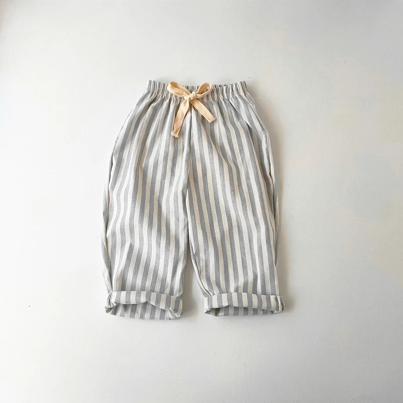 Sunny Days Linen Cotton Stripe Kids Pants