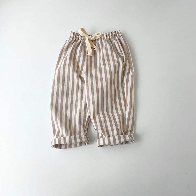 Sunny Days Linen Cotton Stripe Kids Pants