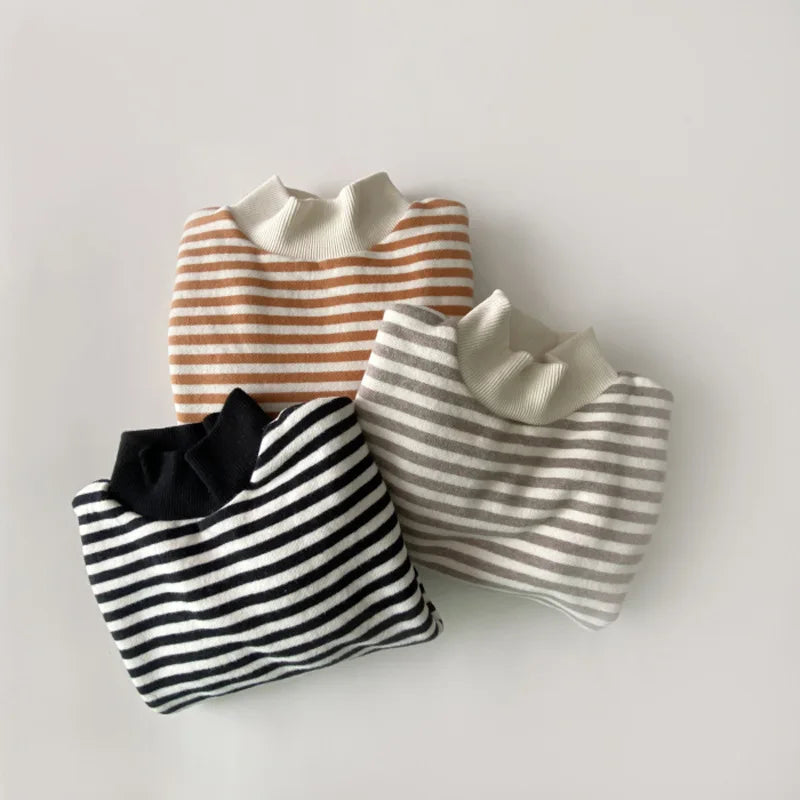 Snuggle Stripe High-Neck Tee