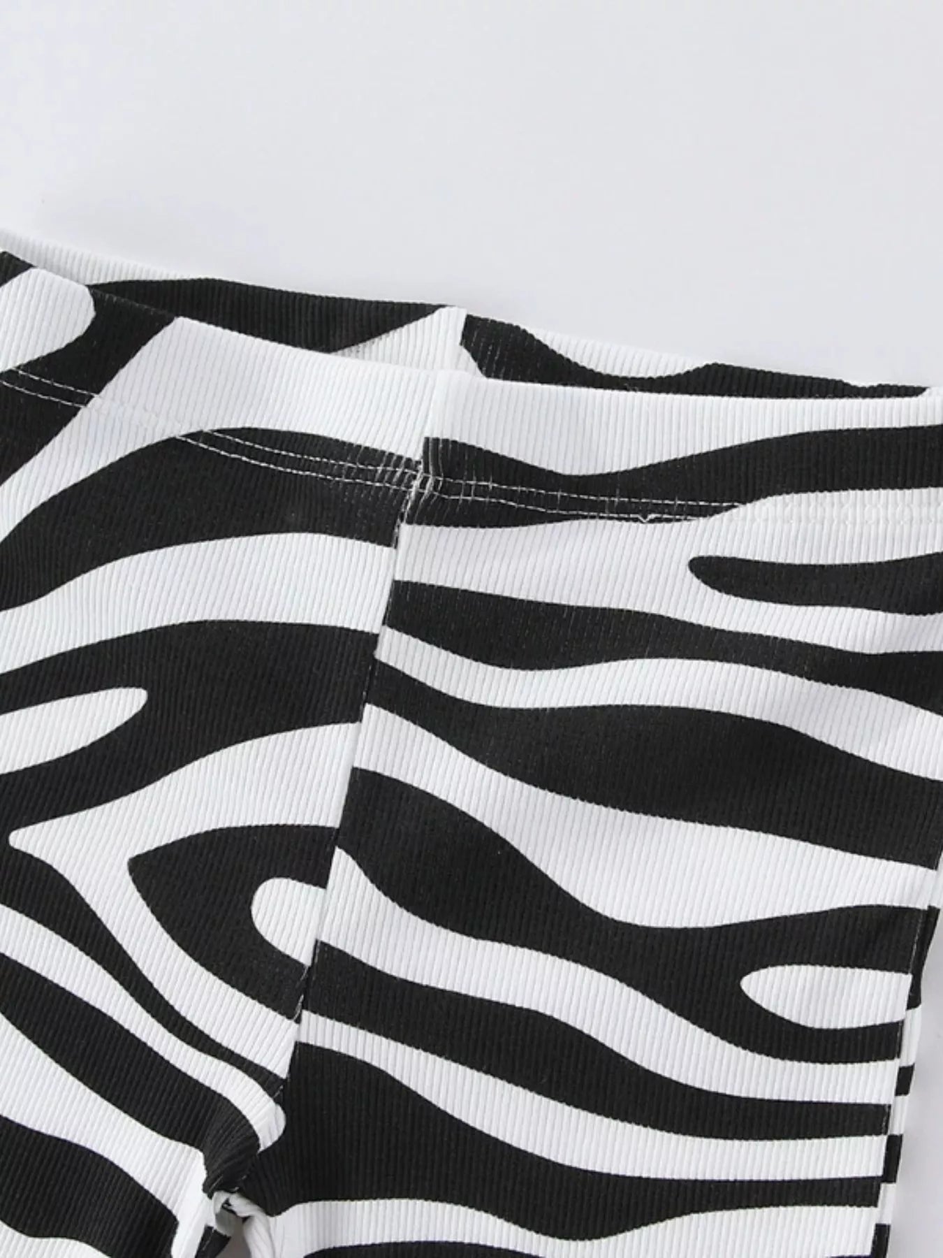 Zebra Print Flare Pants Close up