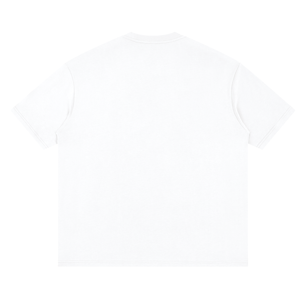 T-shirt adulte en coton à épaules tombantes amples - Blanc lucide
