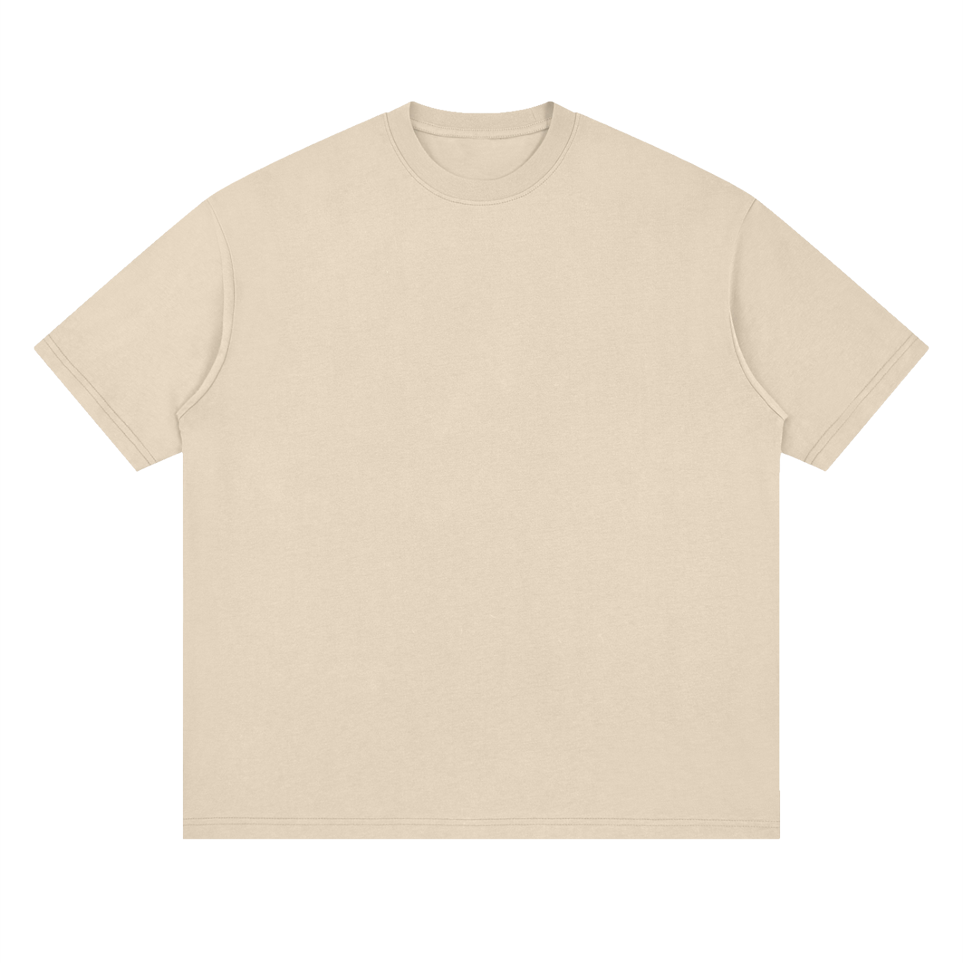 Oversized Baumwoll-T-Shirt für Erwachsene mit überschnittenen Schultern – Khakigrün