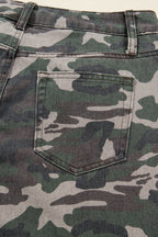 Peyton Camo Multi Pocket Cargo Wide Leg Jeans