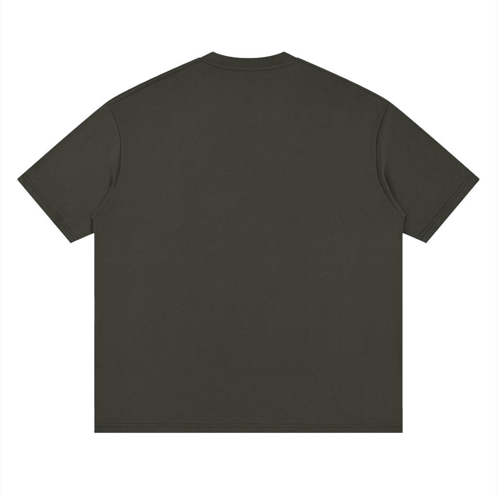 Loose Drop Shoulder Cotton Adult Tee - Dark Gray