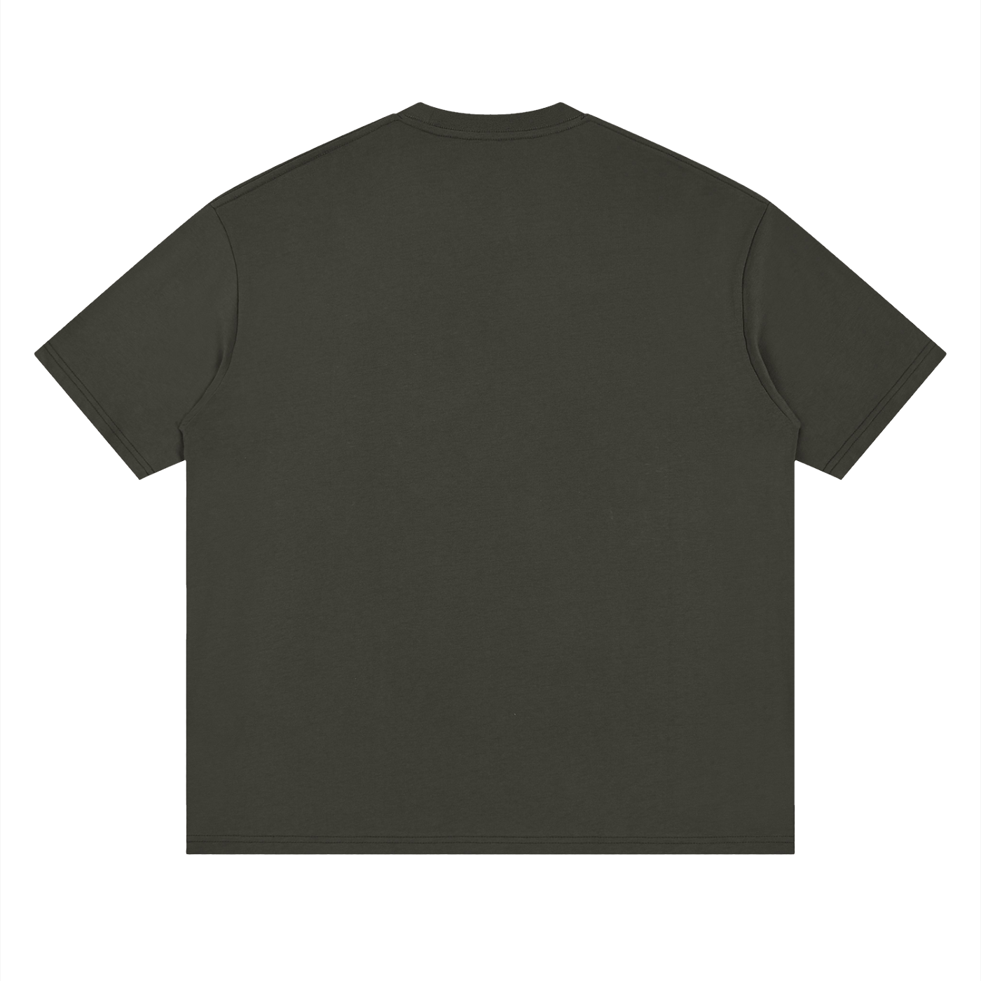 Lockeres Baumwoll-T-Shirt für Erwachsene mit überschnittenen Schultern – Dunkelgrau