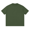 Baumwoll-T-Shirt für Erwachsene mit überschnittenen Schultern – Army Green
