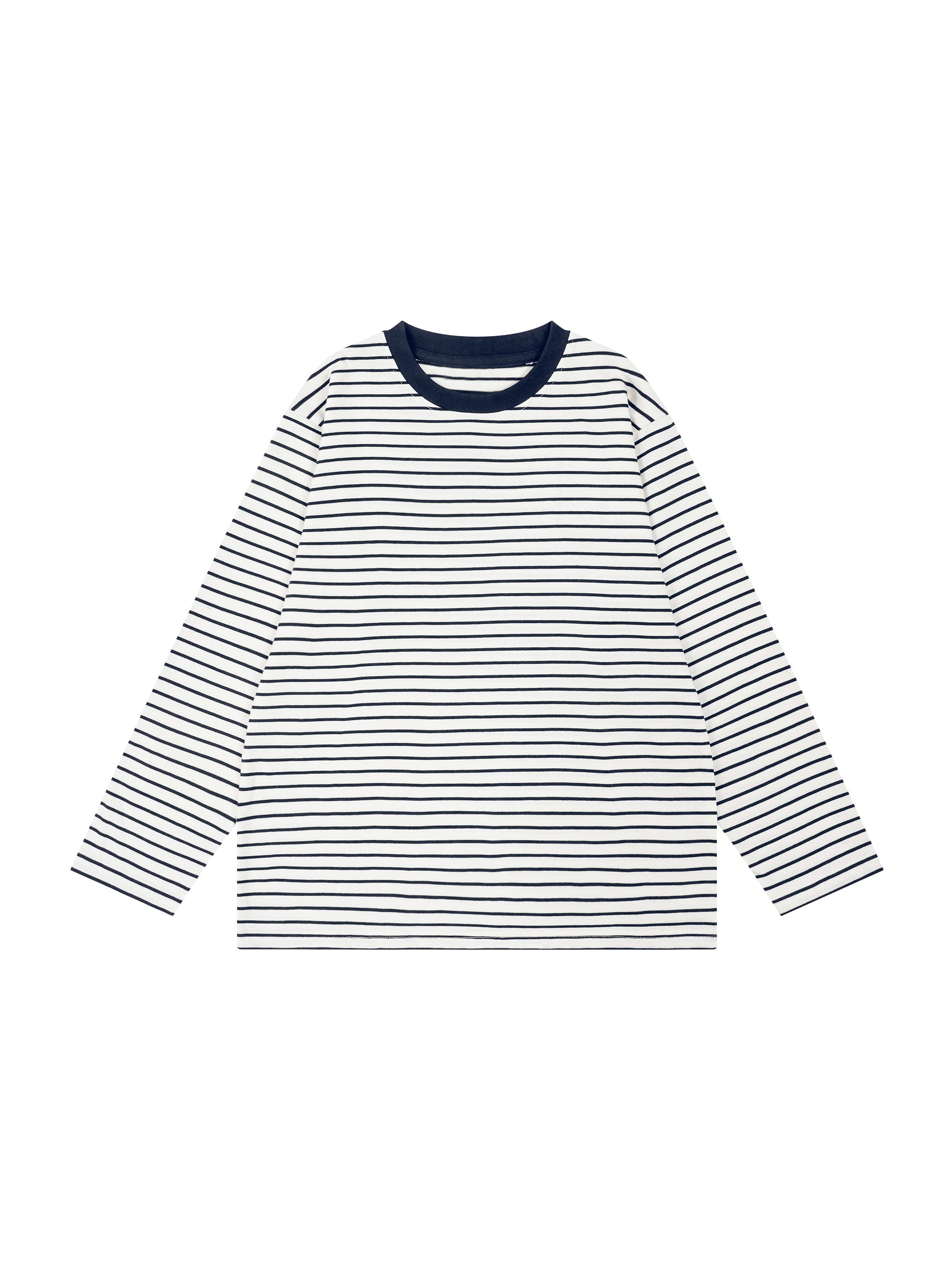 Striped Loose Fit Kids Long Sleeve Cotton Te