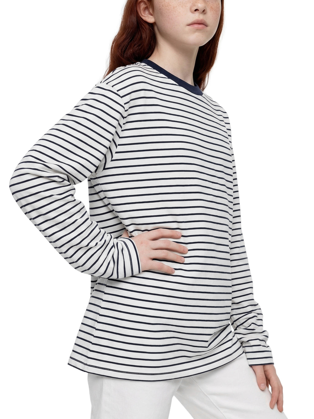 Striped Loose Fit Kids Long Sleeve Cotton Te