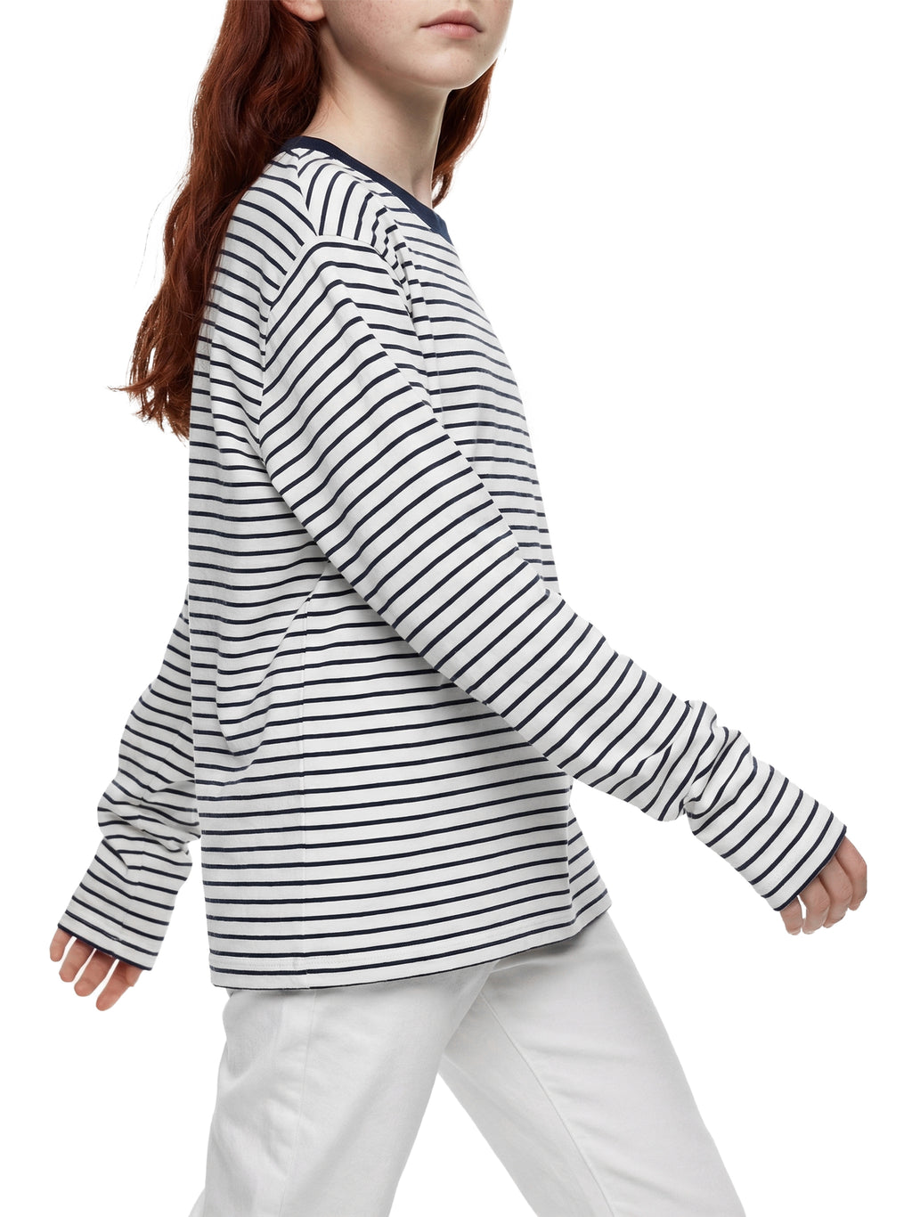 Striped Loose Fit Kids Long Sleeve Cotton Te
