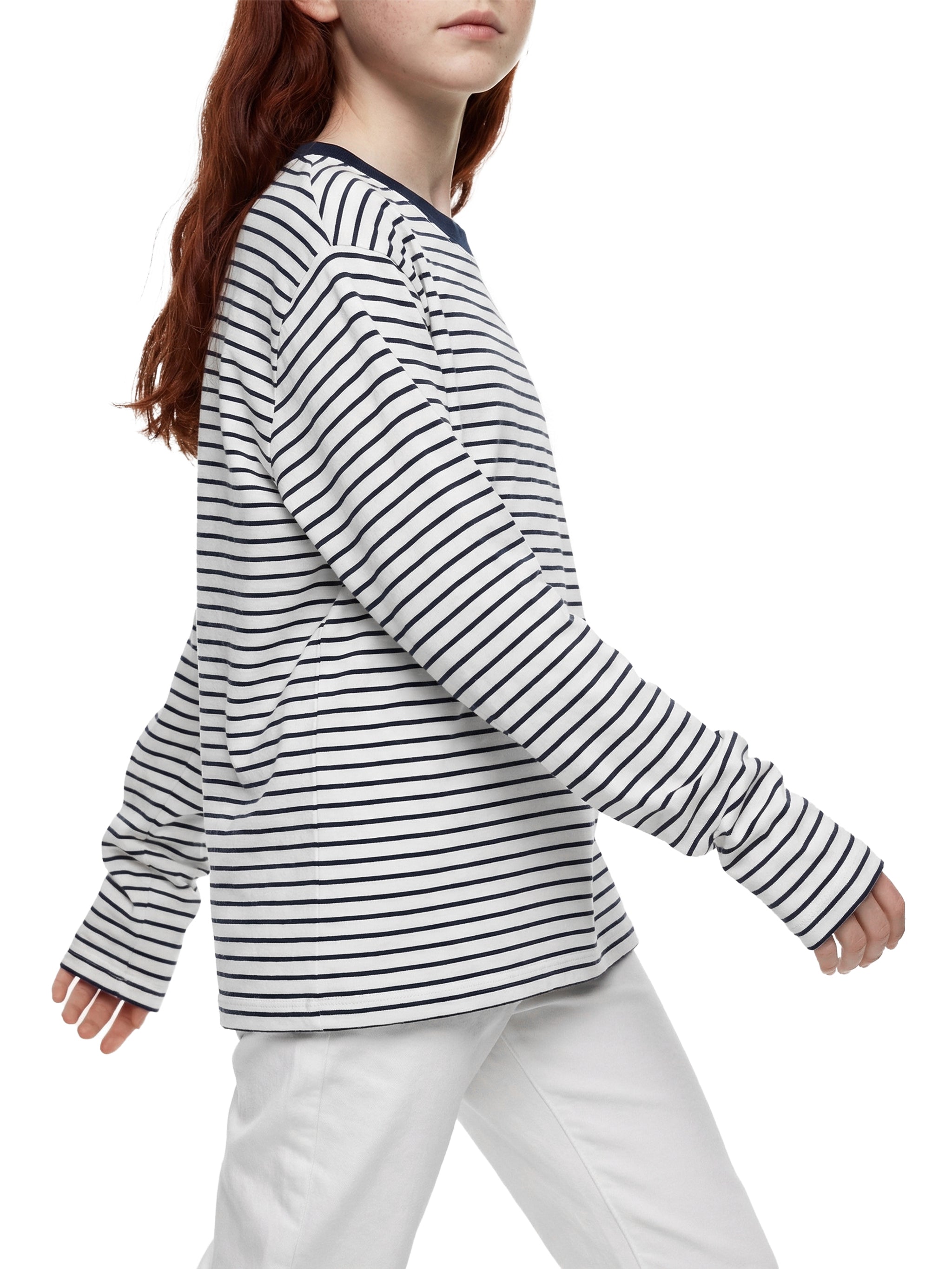 Striped Loose Fit Kids Long Sleeve Cotton Te
