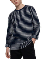Striped Loose Fit Kids Long Sleeve Cotton Te