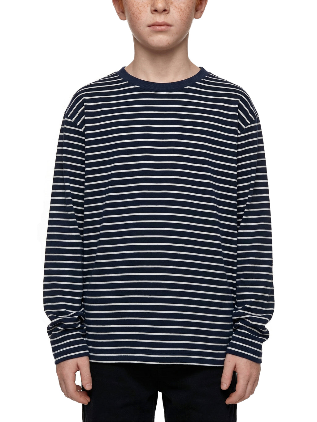 Striped Loose Fit Kids Long Sleeve Cotton Te