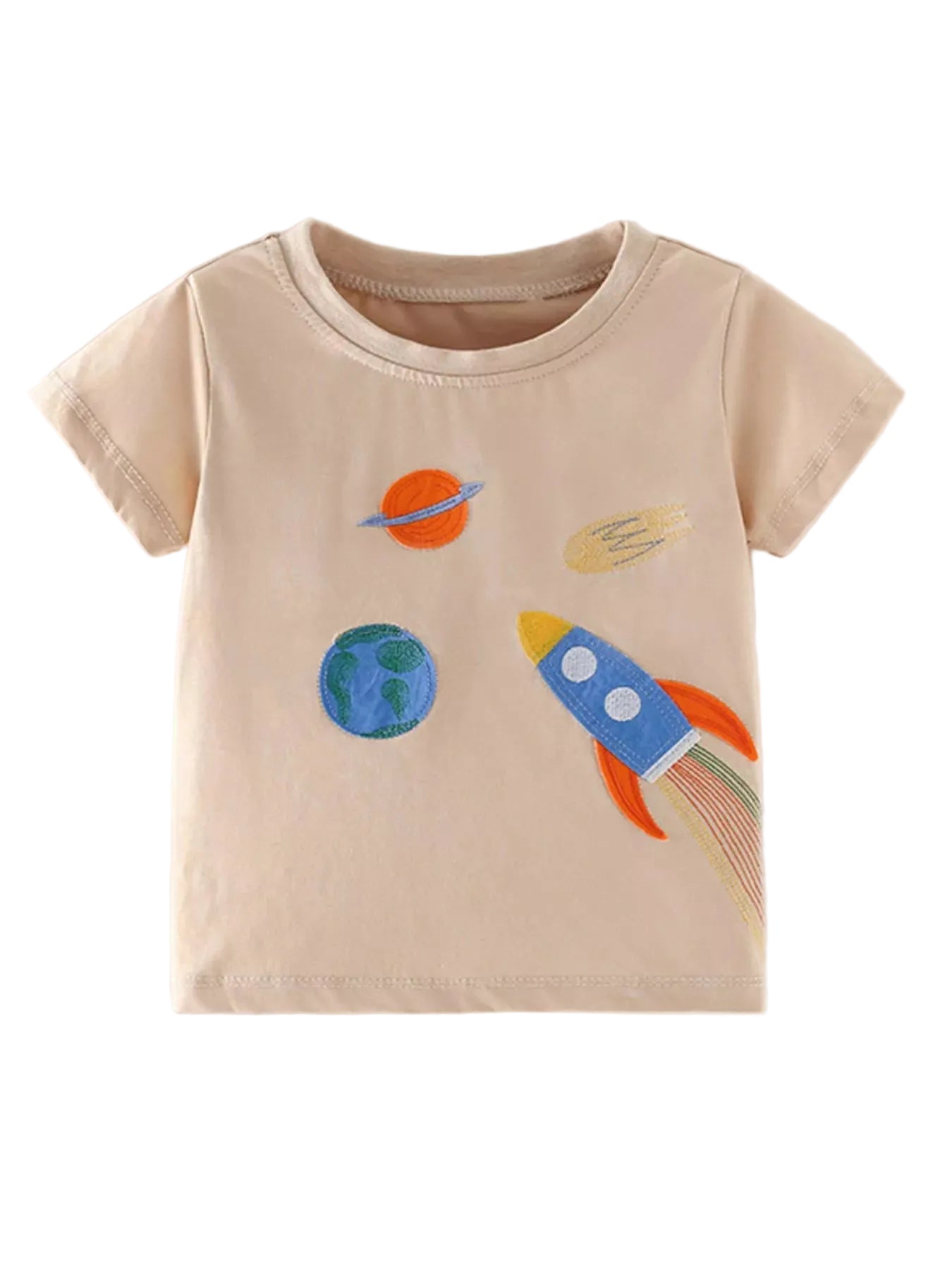 kids-space-adventure-embroidered-tshirt on a white background 