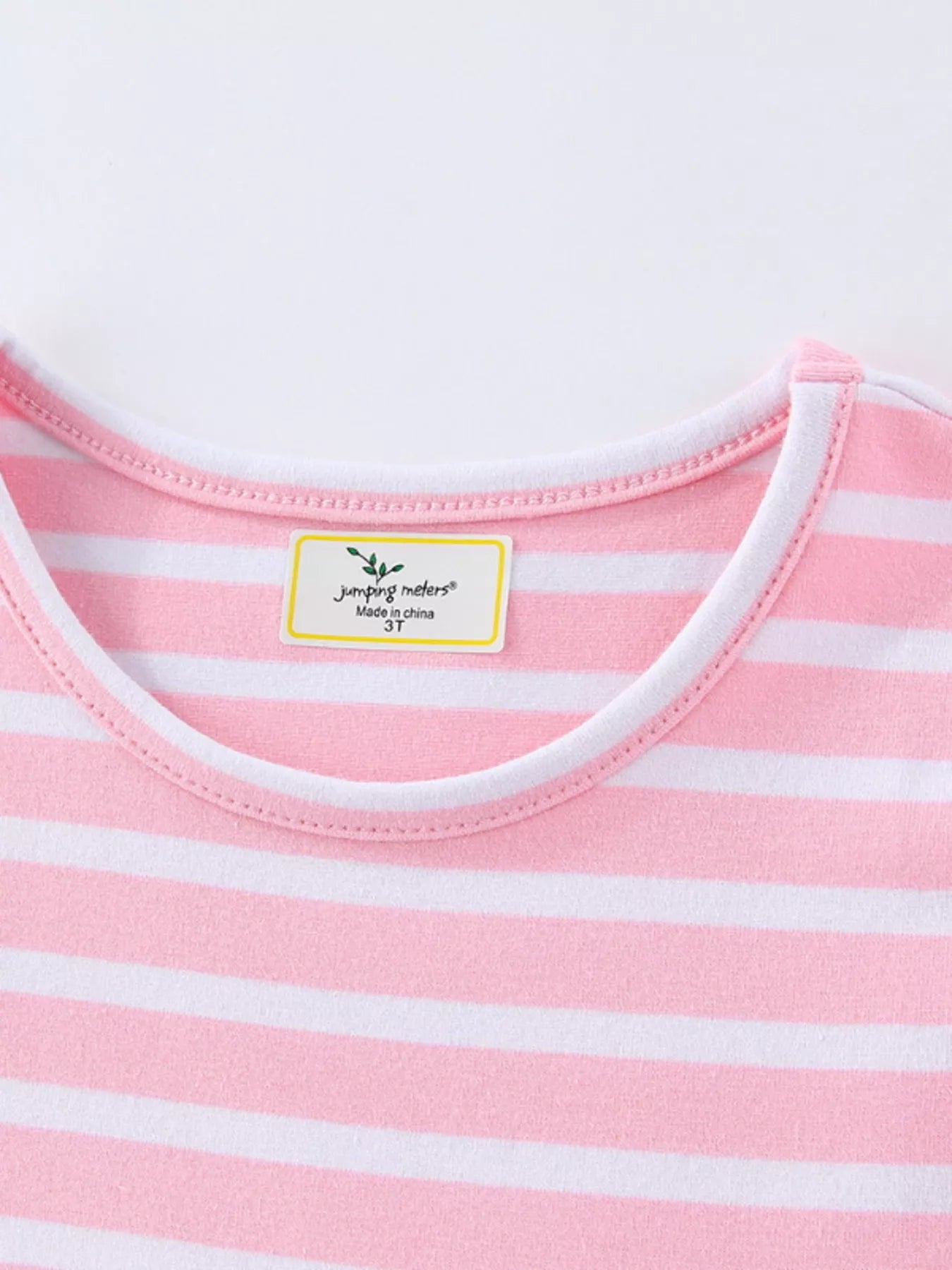 label tag ofGirls' Striped Bunny Embroidered Dress | Kids Cute Easter & Spring Dress